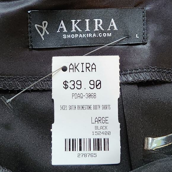 AKIRA black satin booty shorts size L - Picture 5 of 7